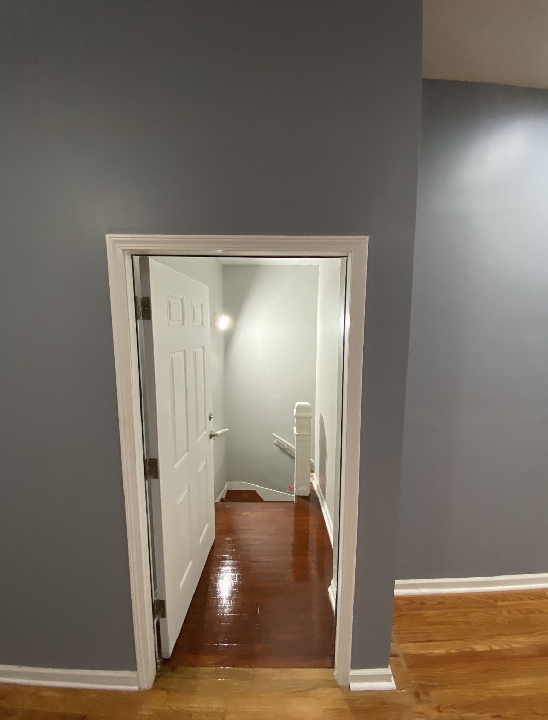 Door and trim to back stair