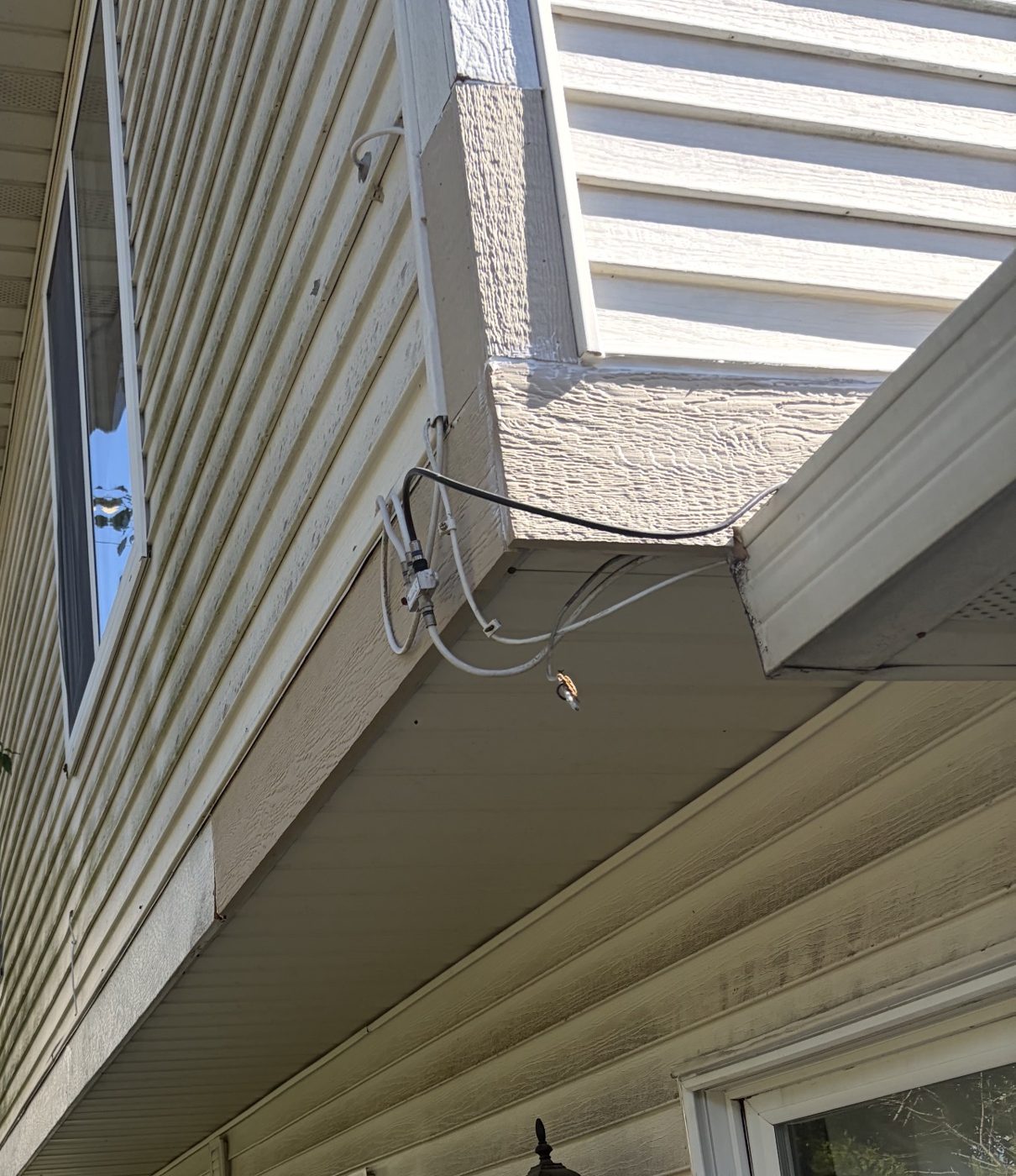 New corner trim in place